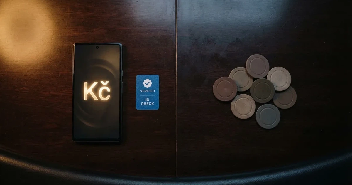 Rozcestník dvou cest — vlevo ikona české licence s Bank iD, vpravo varovný symbol offshore kasina bez ochrany